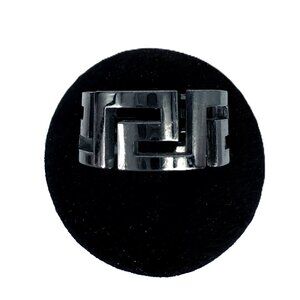 Versace Men's (or Women's!) Gunmetal Greca Ring Size 9